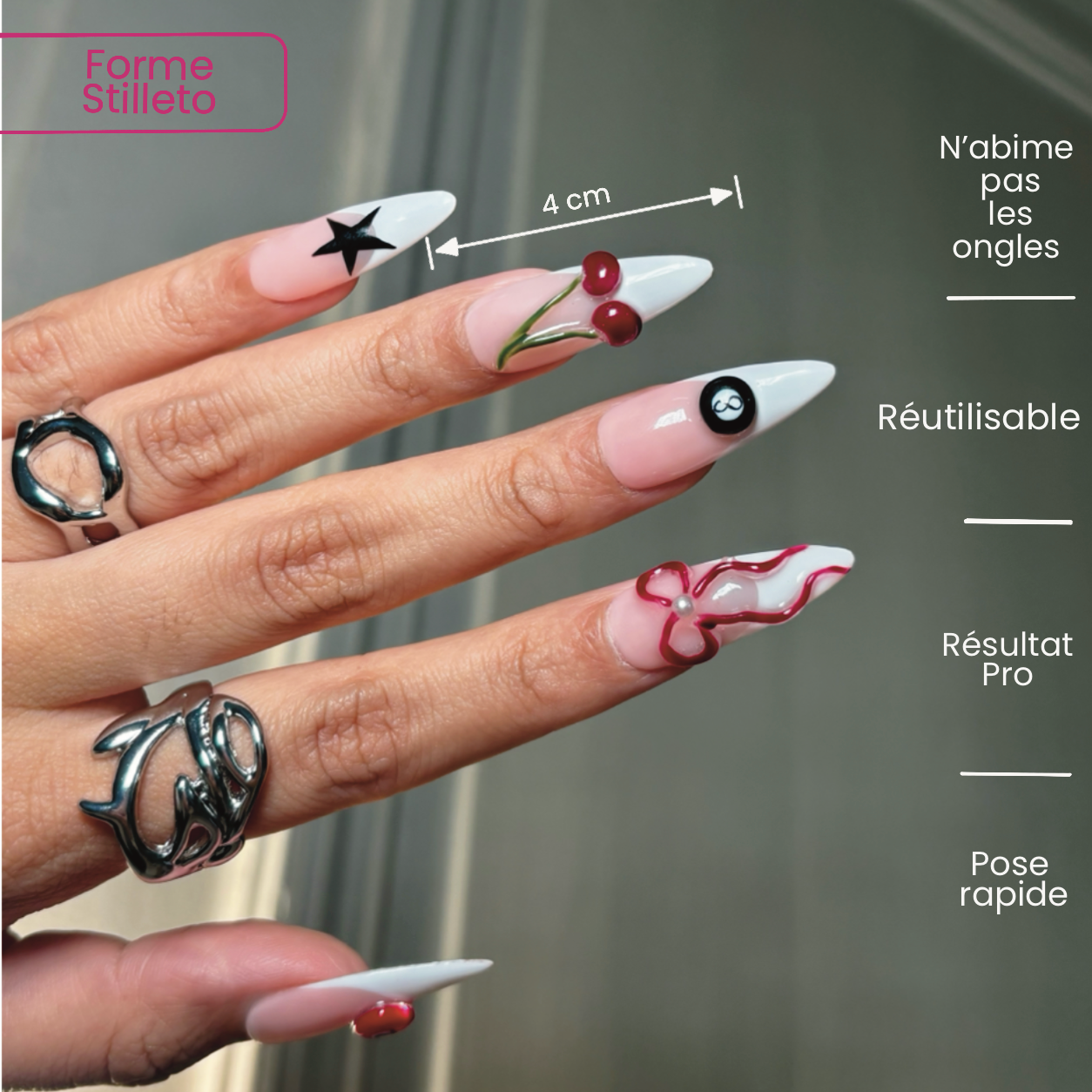 Press-On Cerise Glam