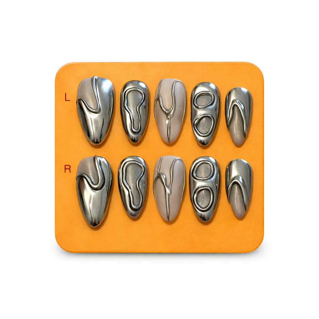 Press-On Silver Chrome